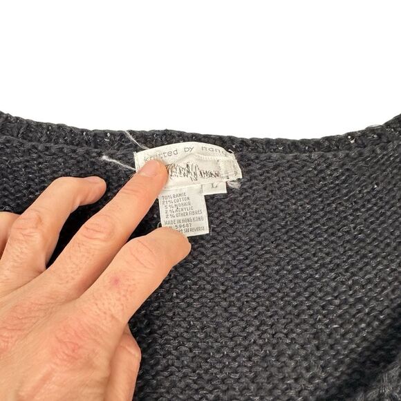 Vintage Jennifer Reed Neiman Marcus Hand Knit Floral Pattern Sweater Size L - Picture 4 of 4